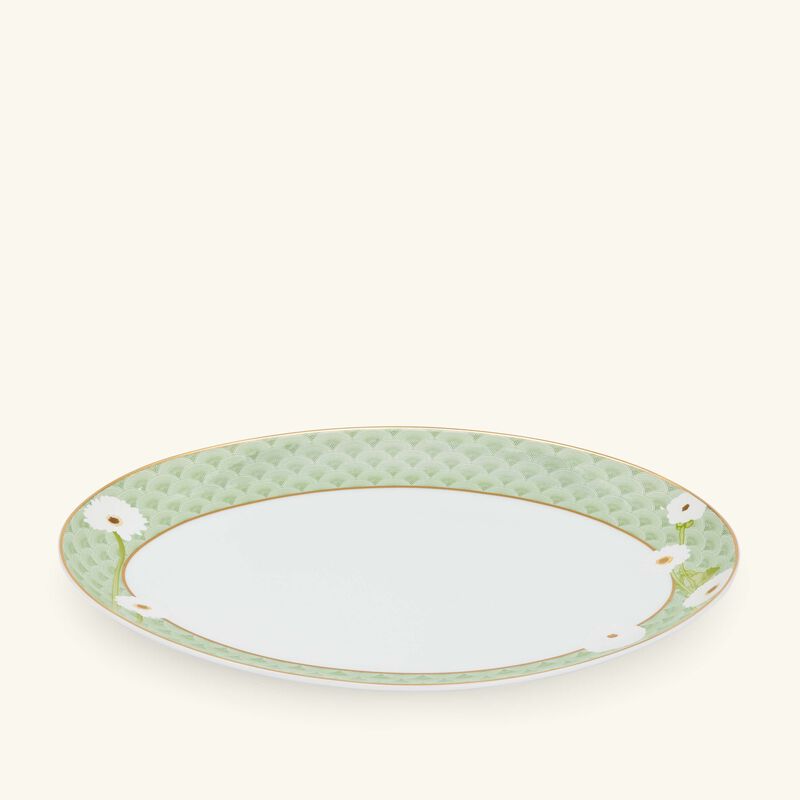 bernardaud praiana serving platter oval green 33cm