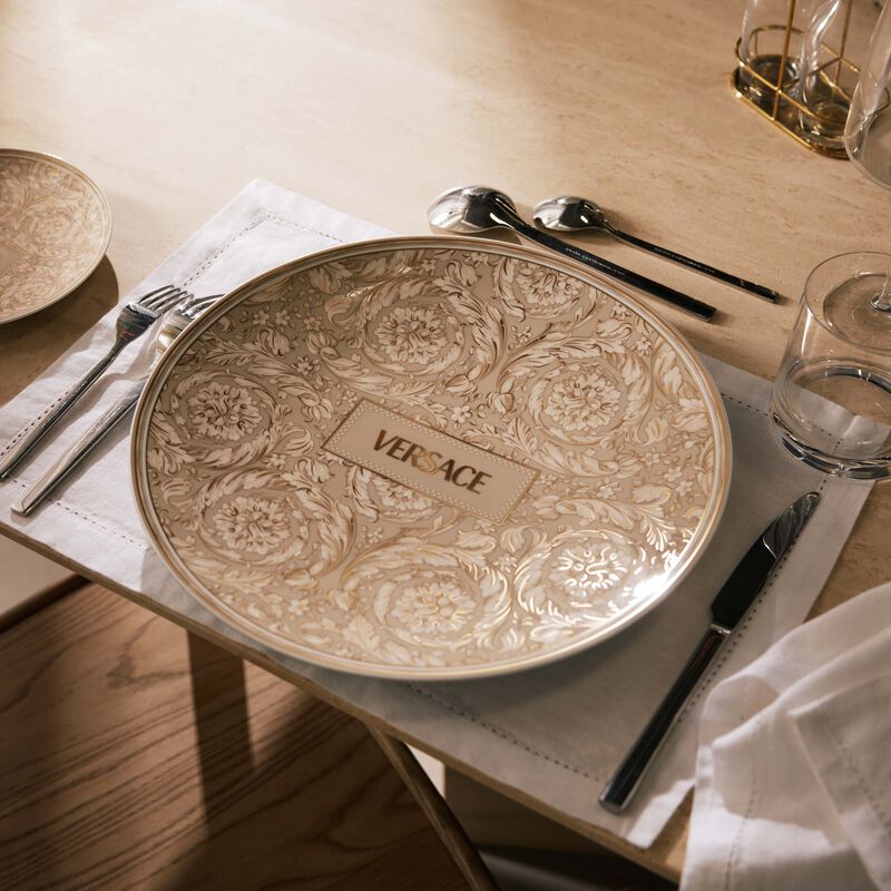 versace barocco beige service plate round 33 cm