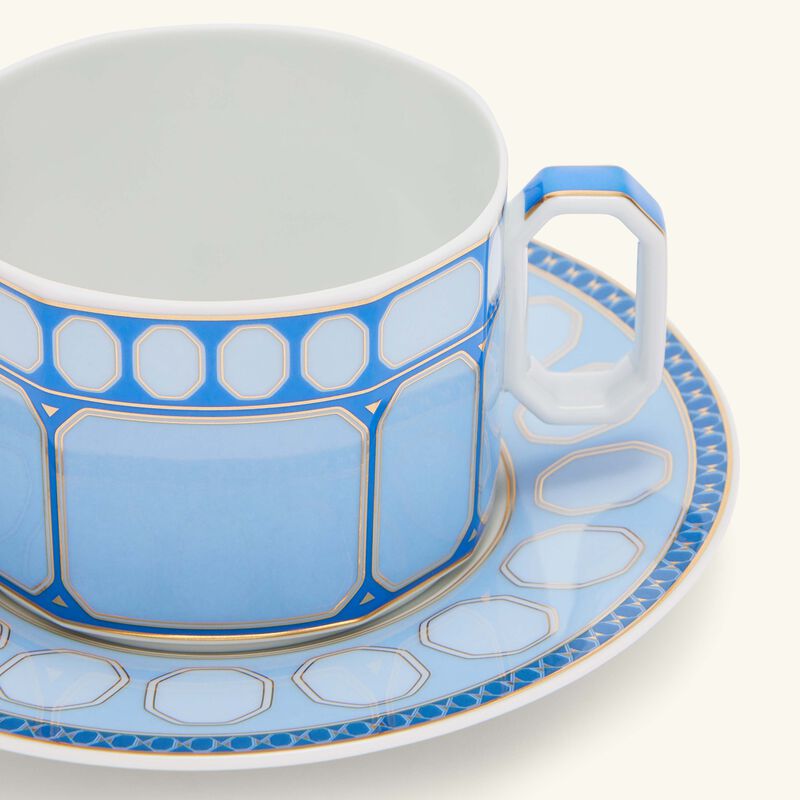 rosenthal signum azure tea cup   saucer blue