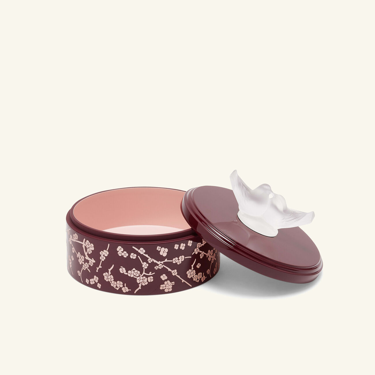 لاليك صندوق فلور دو سيريزييه صغير الحجم برغندي