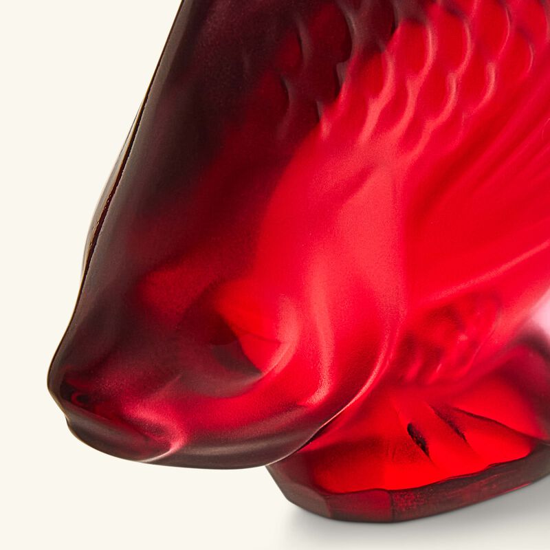 Fish Figurine Small Red lalique fish figurine small red