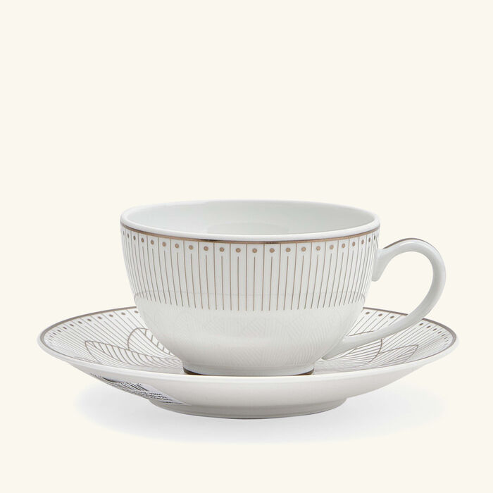 christofle malmaison imp riale tea cup   saucer set of 2 white