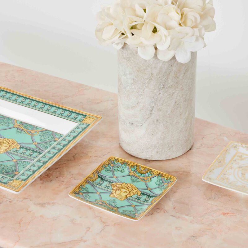 versace scala del palazzo verde trinket tray square mini green