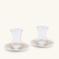 Tamrah by Razan Alazzouni Stripes Arabic Tea Cup & Saucer Gold Set of 2 silsal tamrah by razan alazzouni stripes arabic tea cup saucer gold set of 2