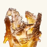 daum cavalcade glazed vase extra large brown limited edition