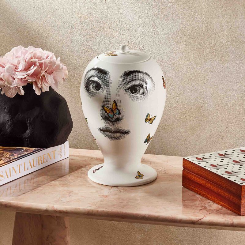 fornasetti farfalle vase medium white