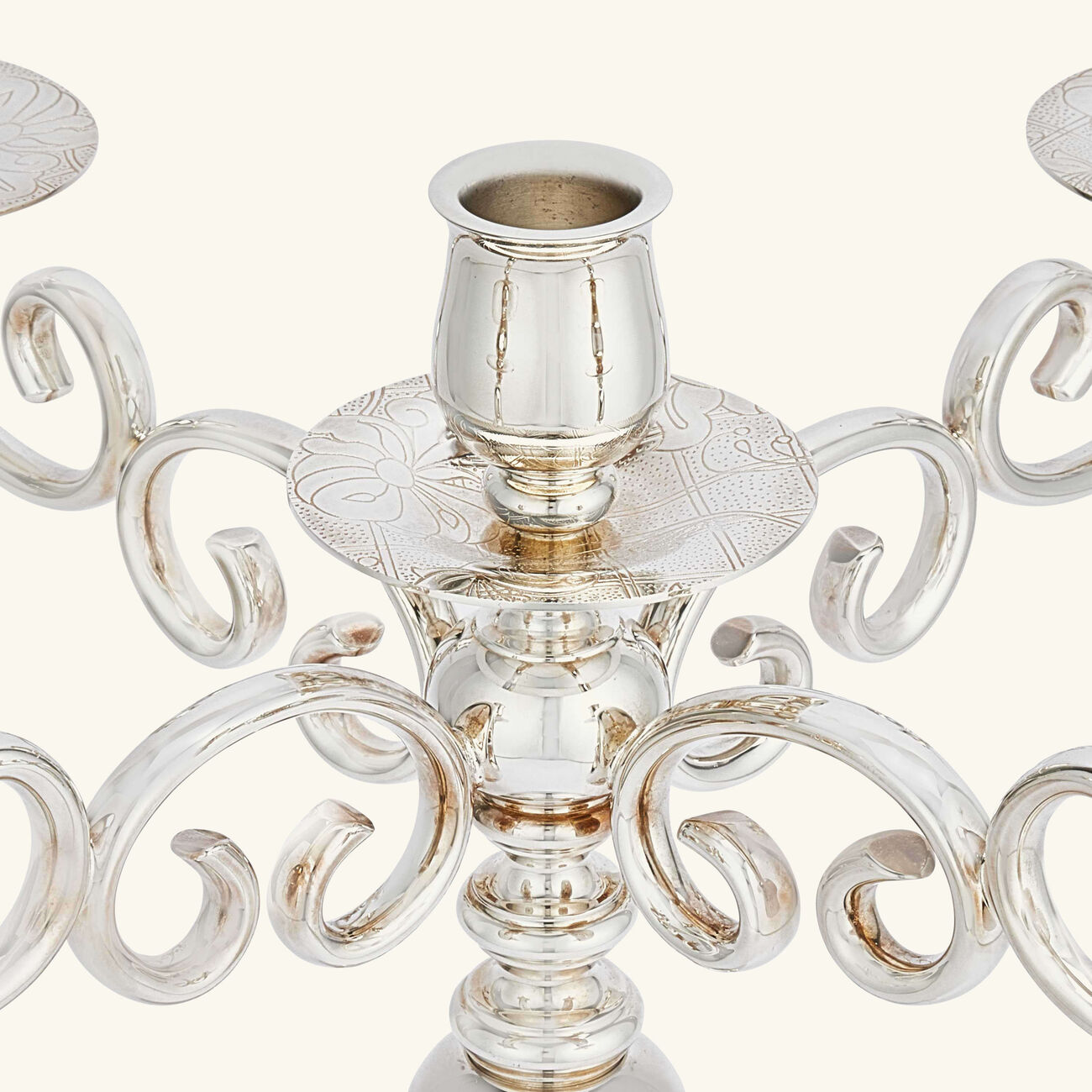 كريستوفل شمعدان جاردان ديدن مطلي بالفضة من خمس شموع