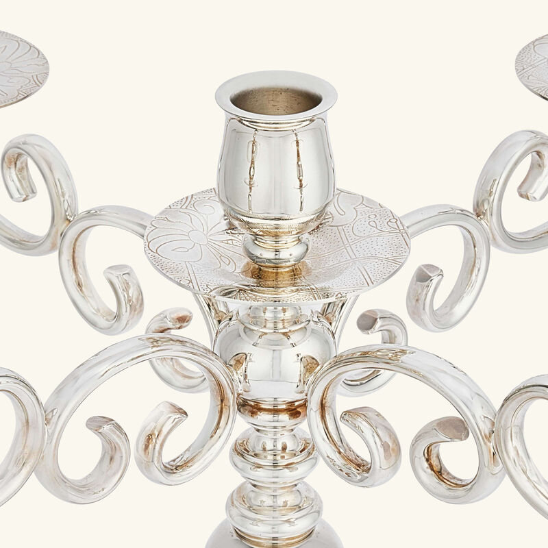 كريستوفل شمعدان جاردان ديدن مطلي بالفضة من خمس شموع