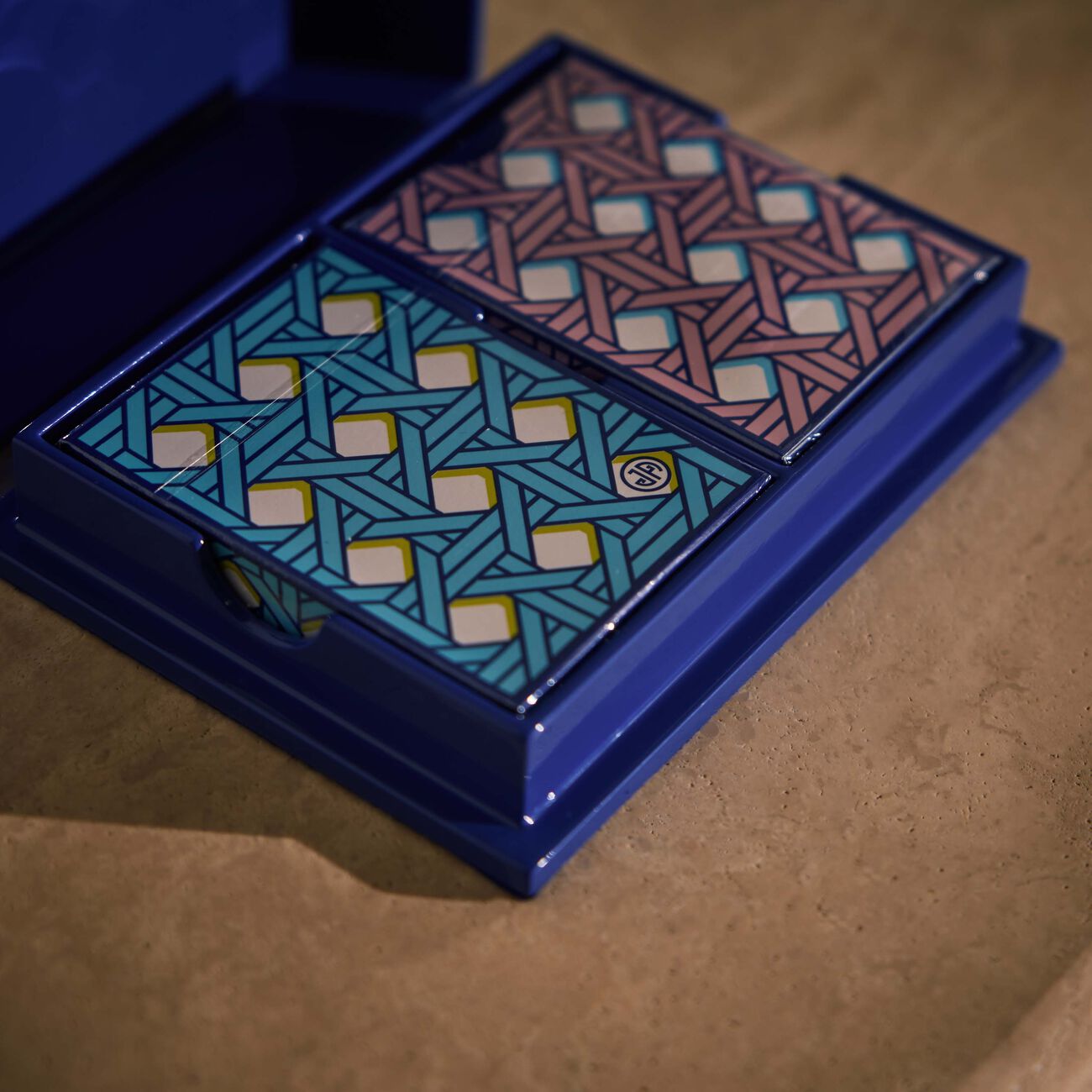 jonathan adler basketweave lacquer playing card set