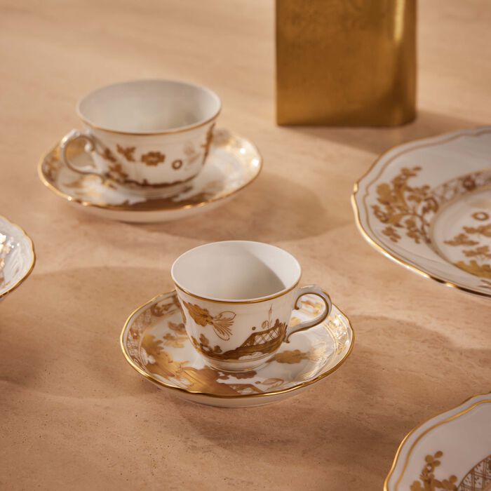 ginori 1735 oriente italiano coffee saucer gold