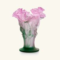 daum rose vase small pink