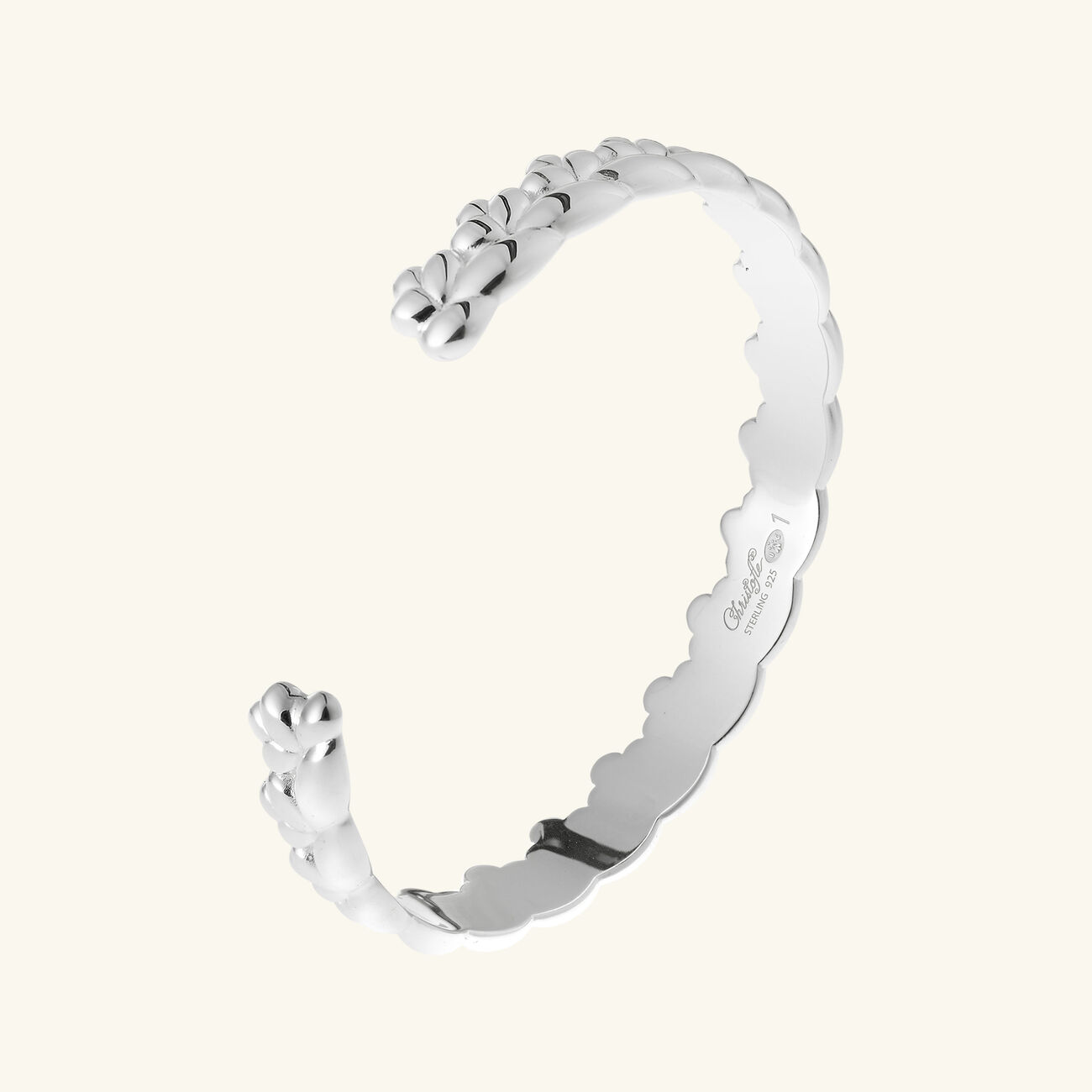 christofle babylone bangle sterling silver size 2