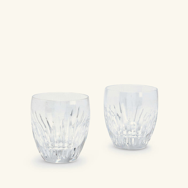 baccarat massena drinking glass medium clear set of 2