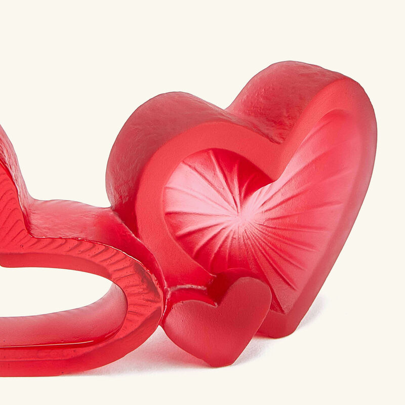 daum valentine heart figurine mini red
