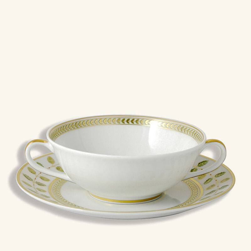 bernardaud constance soup plate round green 12cm