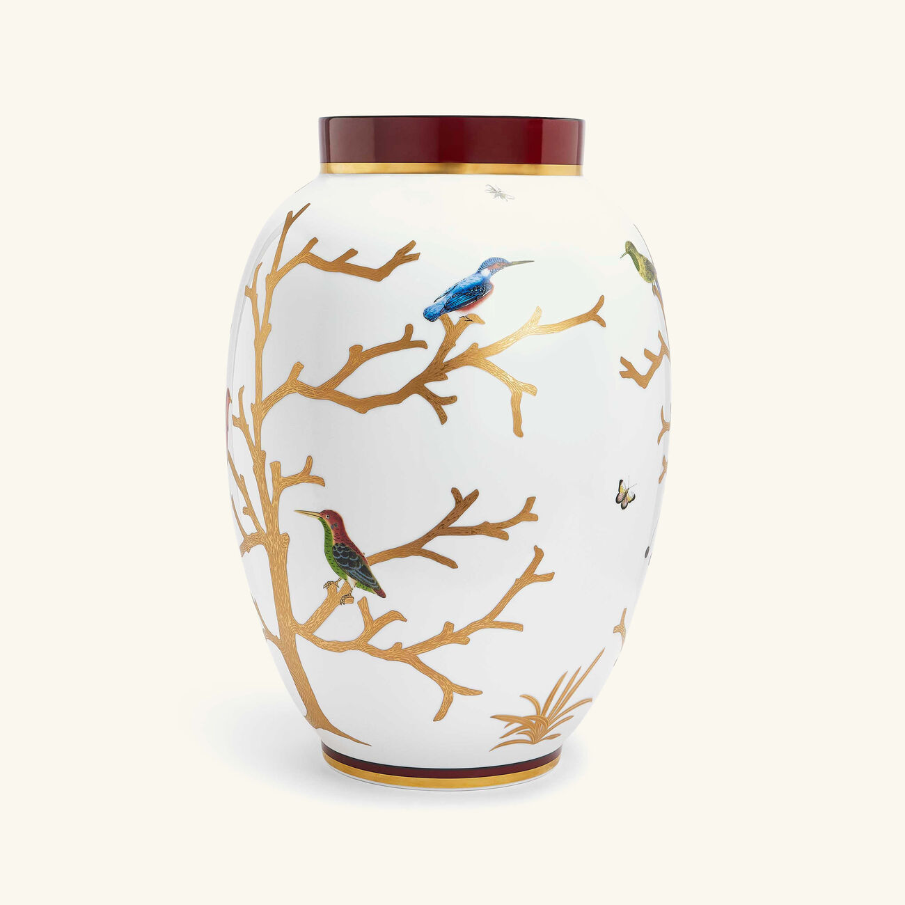 bernardaud aux oiseaux vase large gold limited edition
