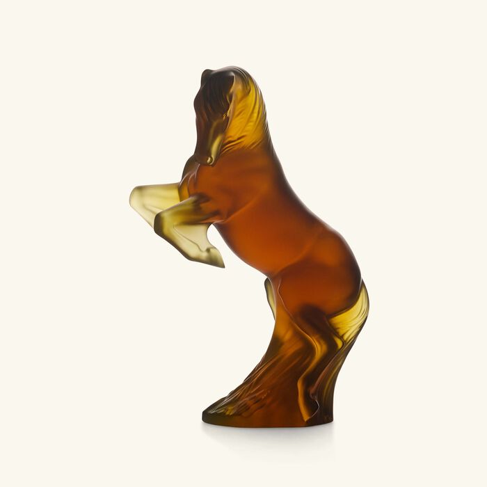lalique terramineral horse sculpture small amber