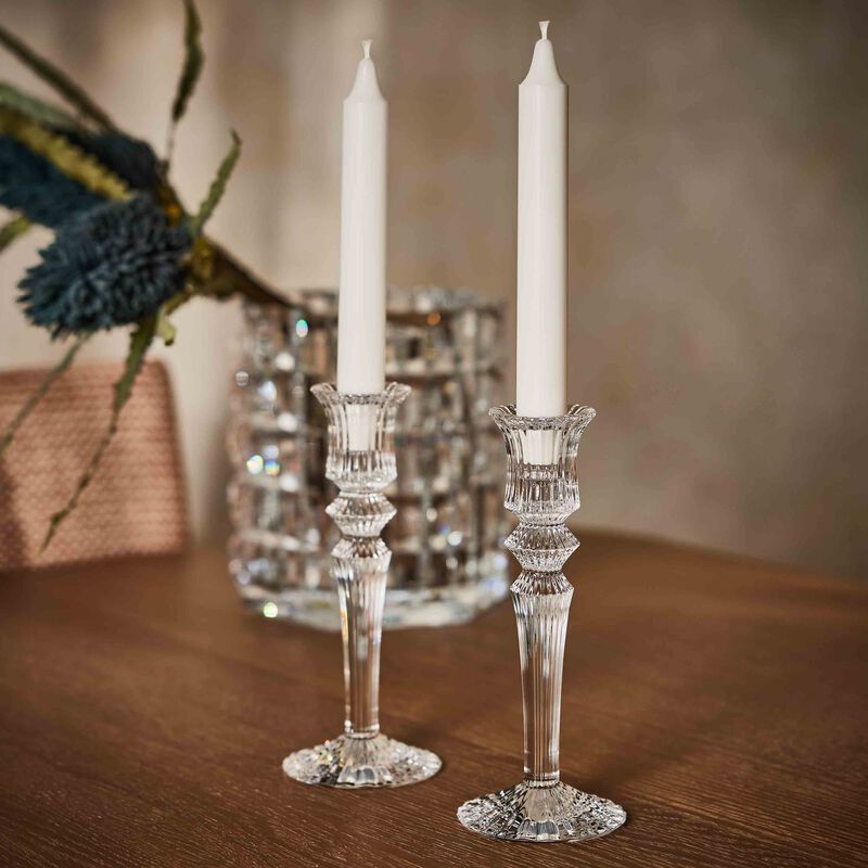 Mille Nuits Candle Holder Clear Set Of 2 baccarat mille nuits candle holder clear set of 2
