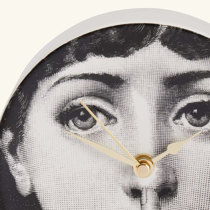 fornasetti silenzio desk clock grey