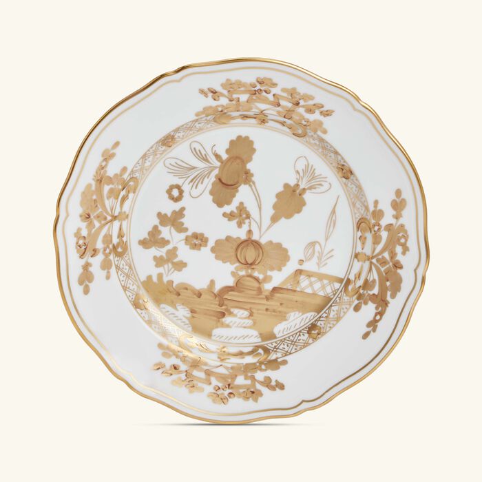 جينوري 1735 طبق الحلويات أوريينتي إيتاليانو دائري بنقوش ذهبية 21 سم