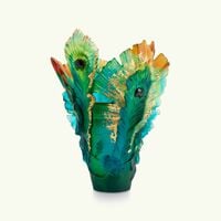 مزهرية فلور دو باون كبيرة أخضر وذهبي دوم مزهرية فلور دو باون كبيرة أخضر وذهبي