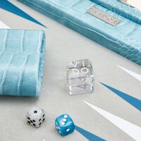 Blue Alligator Medium Backgammon Set vido blue alligator medium backgammon set