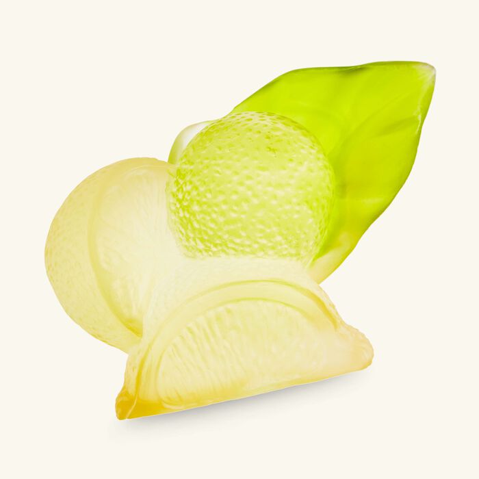 daum citrus decorative figurine medium yellow limited edition