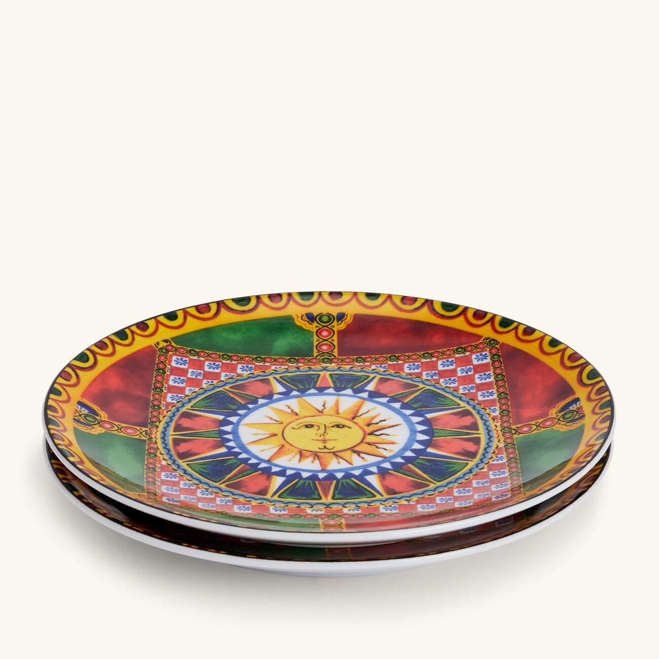 Carretto Sun Bread Plate Round 17cm Set Of 2 dolce gabbana casa carretto sun bread plate round 17cm set of 2