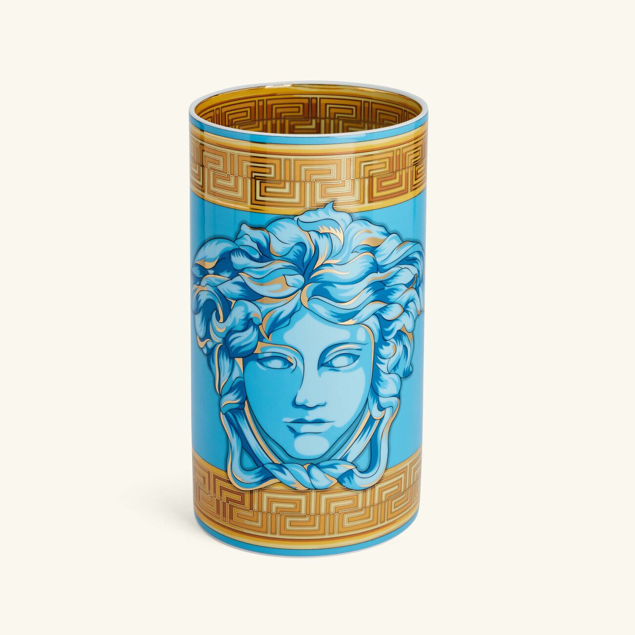 فيرساتشي مزهرية ميدوزا أمبليفايد كوين متوسطة الحجم زرقاء