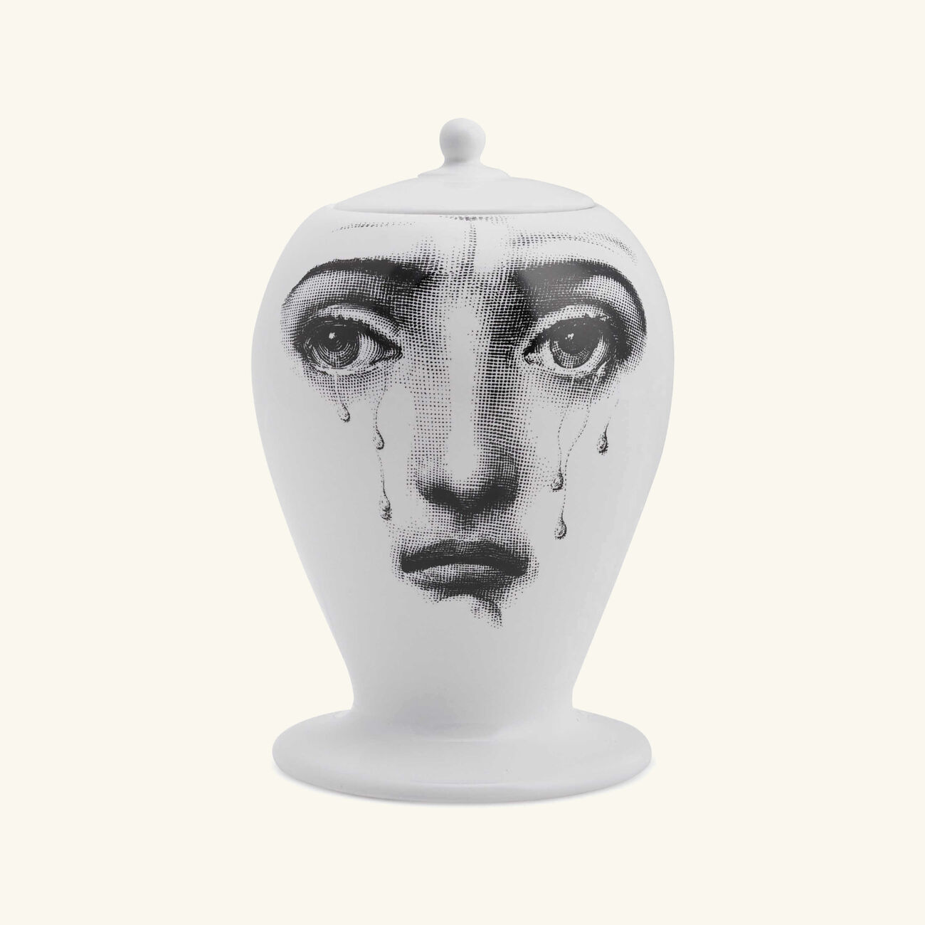 fornasetti il fumo fa male vase mini white