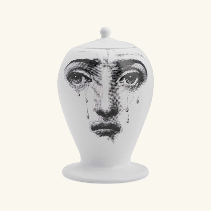 fornasetti il fumo fa male vase mini white