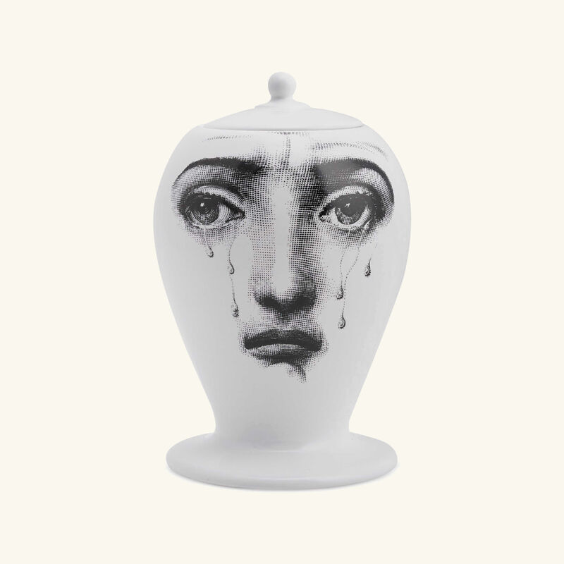 fornasetti il fumo fa male vase mini white