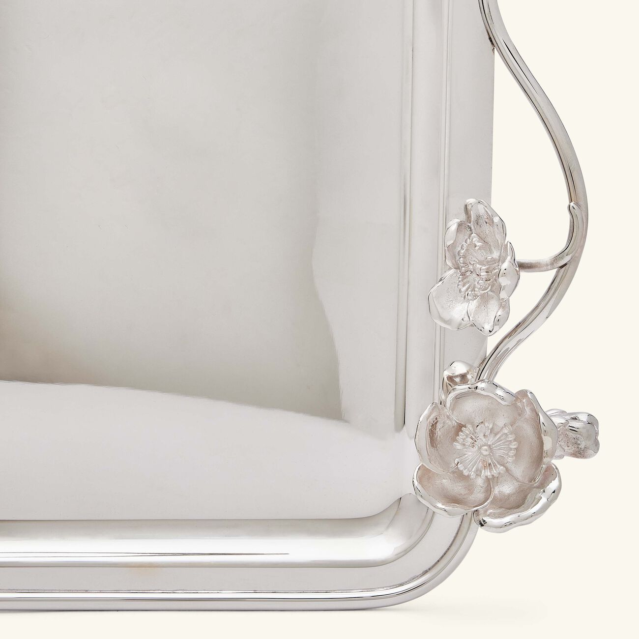 christofle anemone serving tray rectangular extra large silver plated