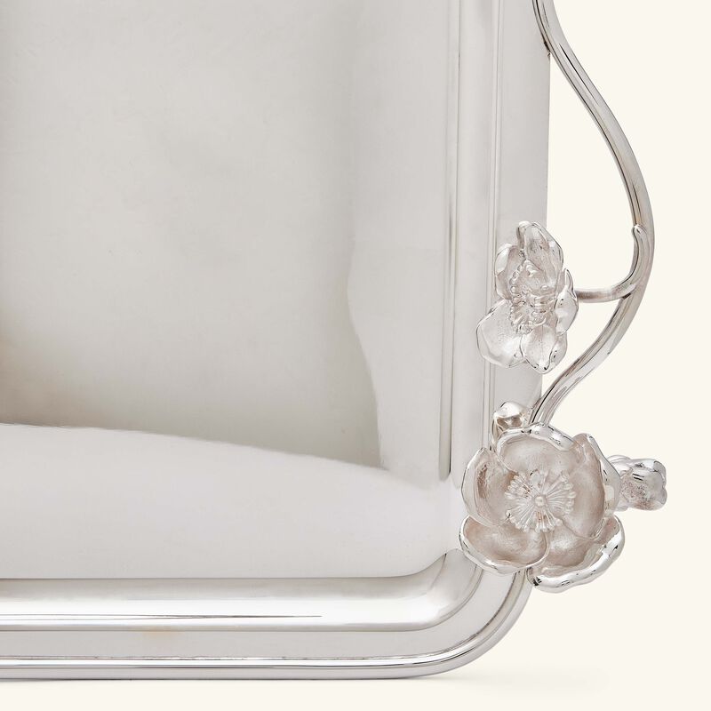 christofle anemone serving tray rectangular extra large silver plated