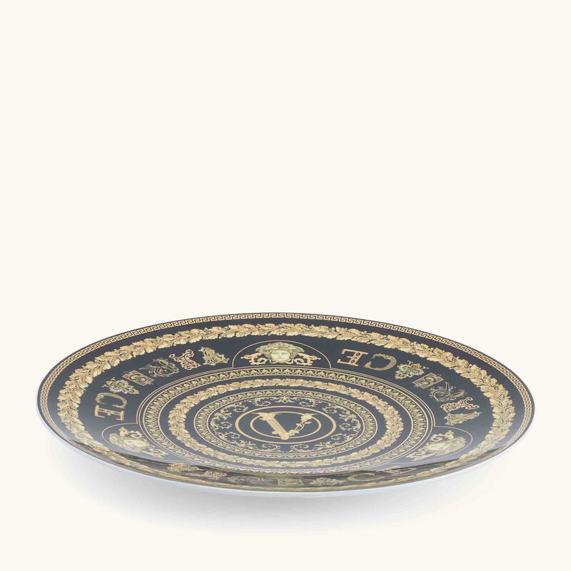 versace virtus gala charger plate round black 33cm