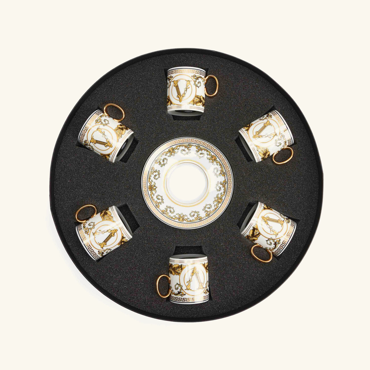 Virtus Gala Coffee Cup & Saucer Gold Set Of 6 versace virtus gala coffee cup saucer gold set of 6