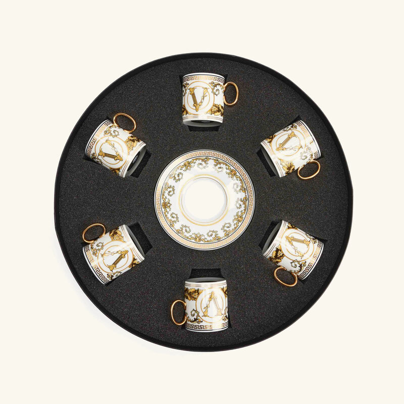 Virtus Gala Coffee Cup & Saucer Gold Set Of 6 versace virtus gala coffee cup saucer gold set of 6