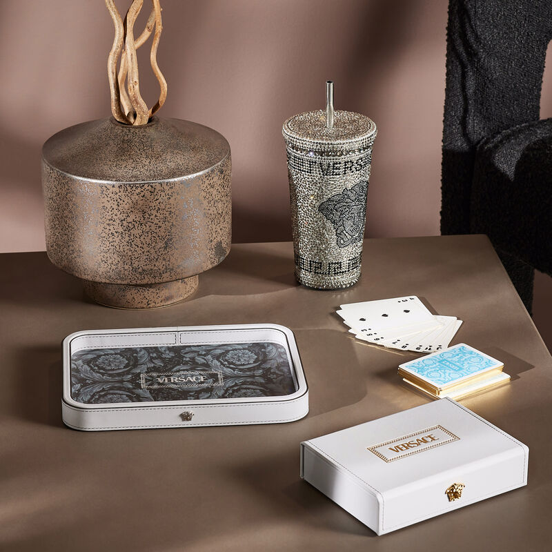 Barocco Trinket Tray Rectangular Small Grey versace barocco trinket tray rectangular small grey