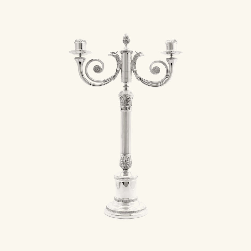 christofle malmaison two light candelabra silver plated