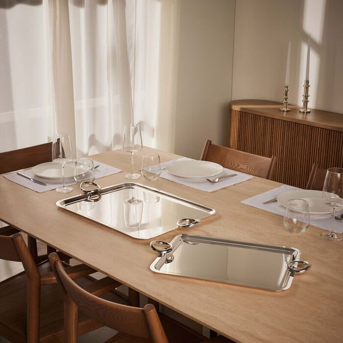 Vertigo Serving Tray Rectangular Extra Large Silver Plated christofle vertigo serving tray rectangular extra large silver plated