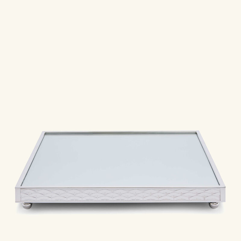 Sève D'argent Serving Tray Square Medium Silver Plated christofle s ve d argent serving tray square medium silver plated