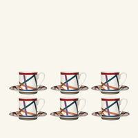 Nastri Coffee Cup & Saucer Multicolor Set Of 6 missoni home nastri coffee cup saucer multicolor set of 6