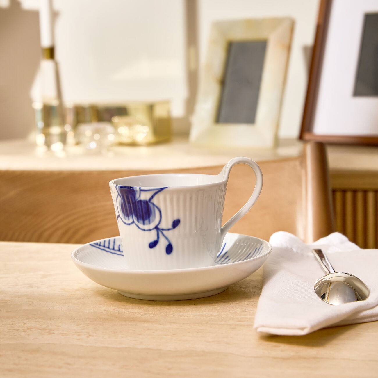 Blue Fluted Mega Tea Cup and Saucer royal copenhagen blue fluted mega tea cup and saucer