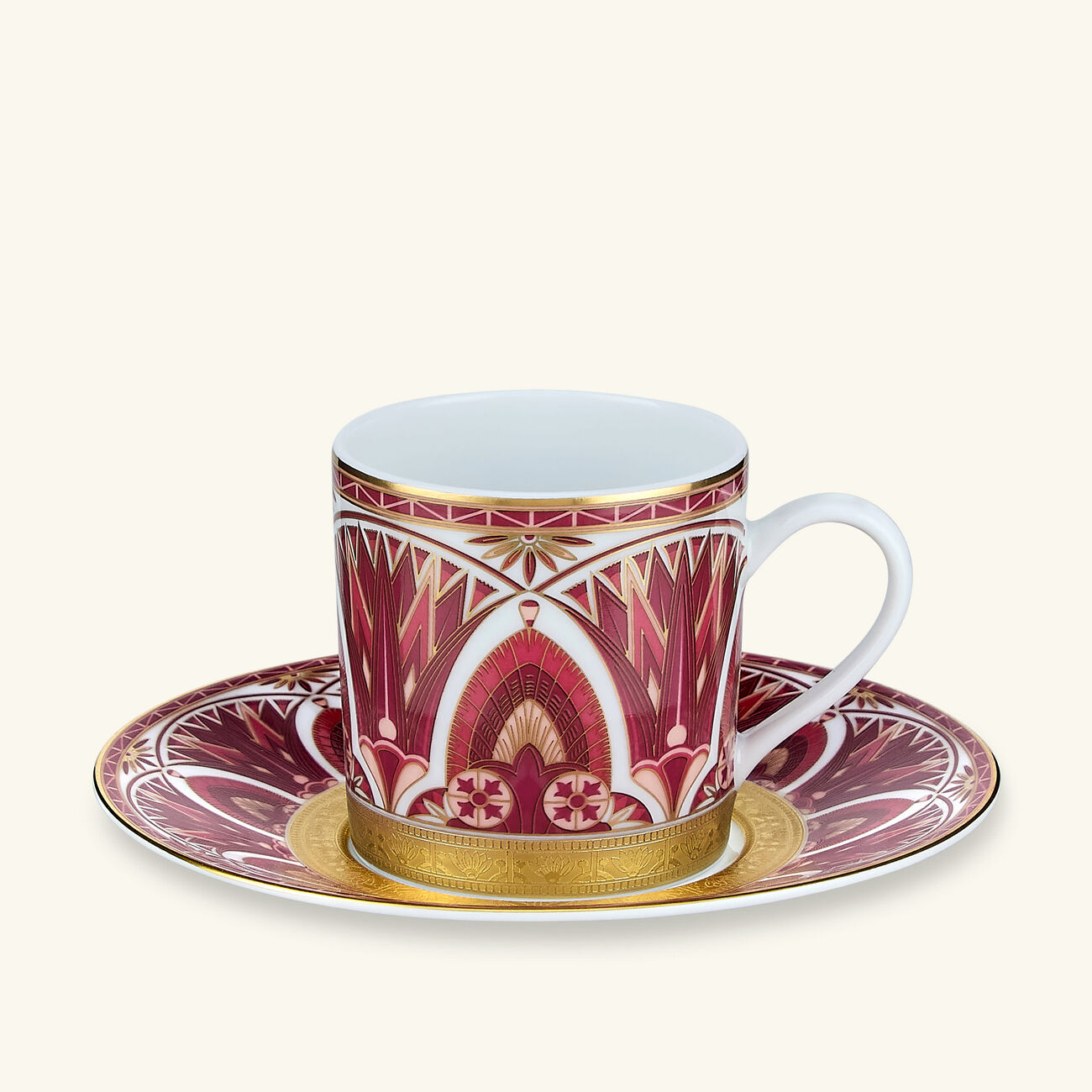 Reves Du Nil Pourpre Coffee Cup & Saucer Red haviland reves du nil pourpre coffee cup saucer red