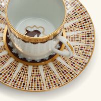 هافيلاند طقم كافالييه رويال المؤلف من 4 فناجين للقهوة مع صحونها بنقوش ذهبية