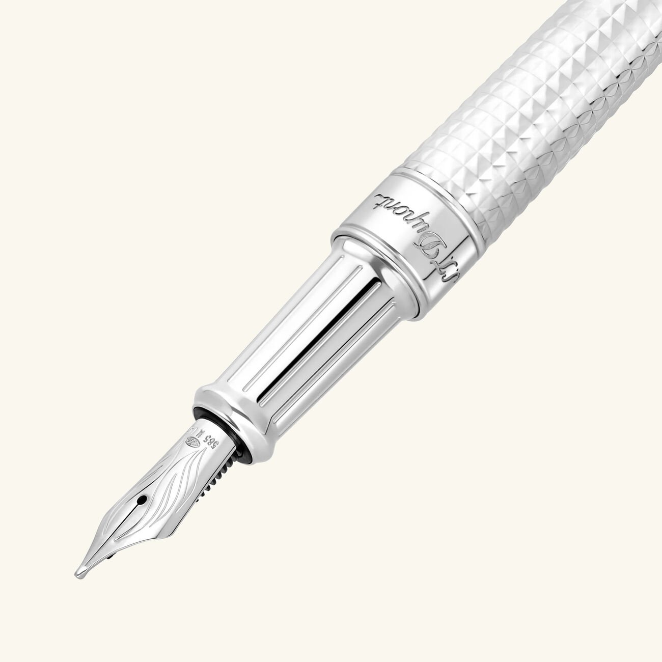 st dupont line d eternity fountain pen silver