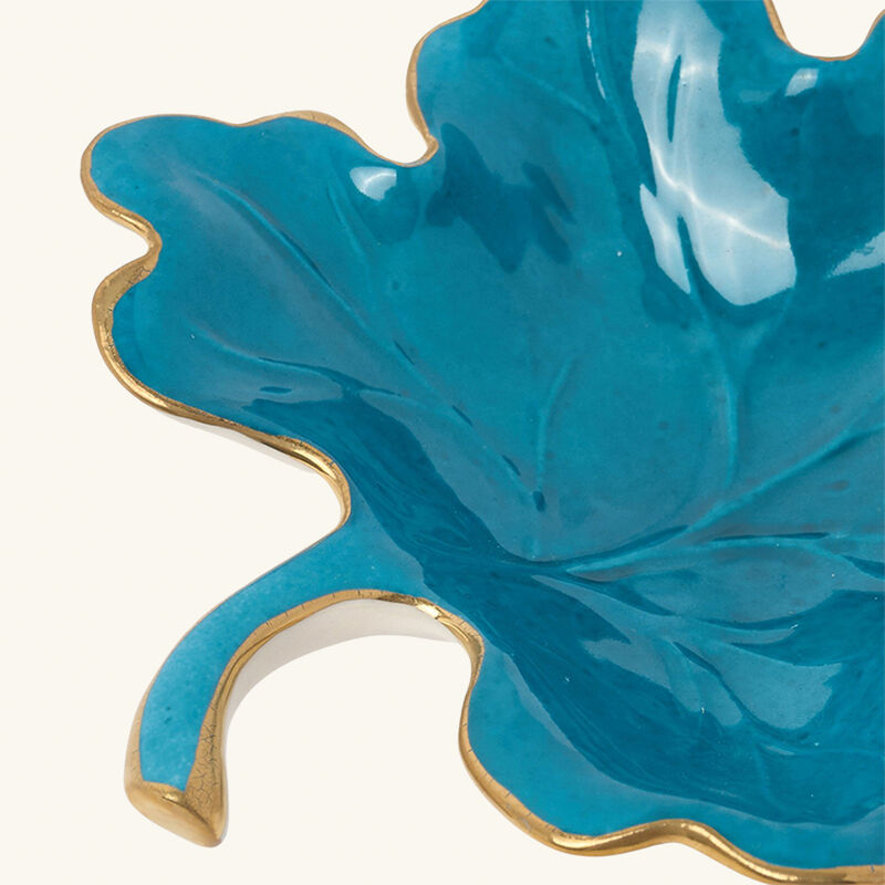 Autumn Fig Leaf Trinket Tray Blue villari autumn fig leaf trinket tray blue