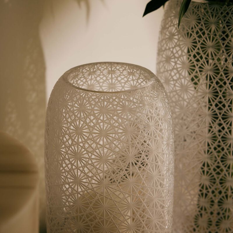 ruckl odette vase round medium clear