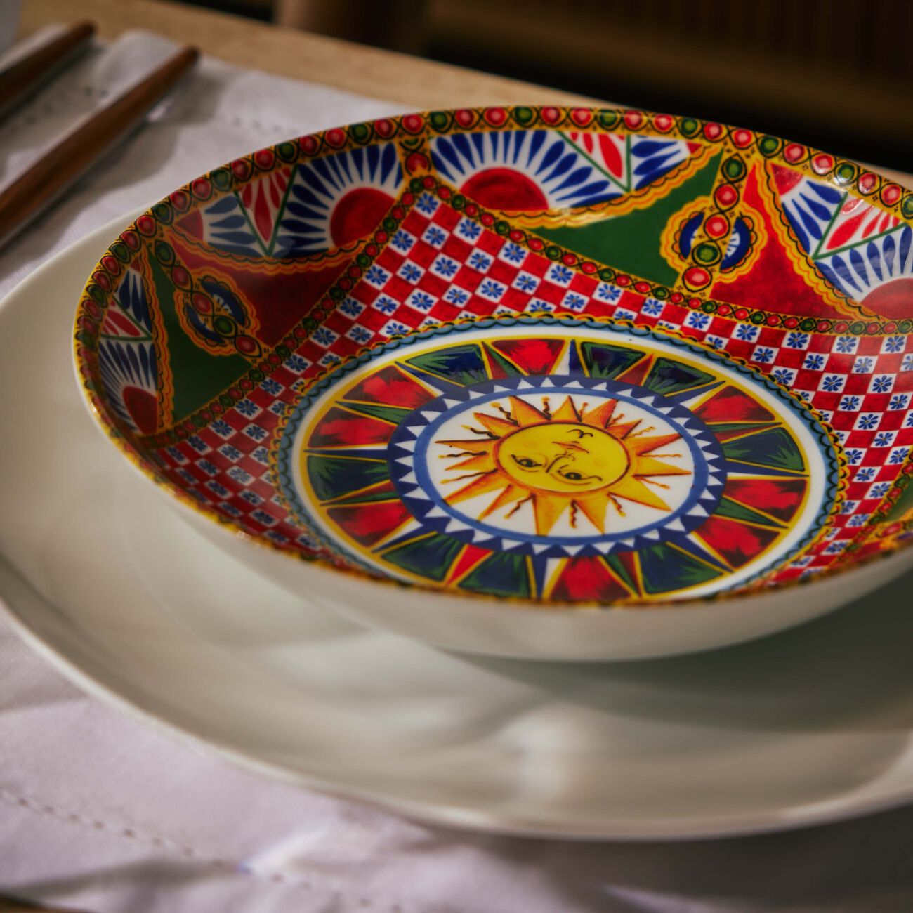 Carretto Sun Soup Plate Round 20cm Set Of 2 dolce gabbana casa carretto sun soup plate round 20cm set of 2