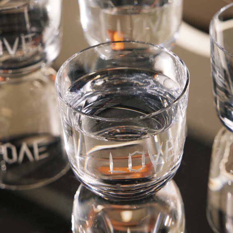 ABC Love Drinking Glass Clear ruckl abc love drinking glass clear